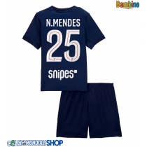 Maglie da calcio Paris Saint-Germain Nuno Mendes #25 Prima Maglia Bambino 2025-26 Manica Corta (+ Pantaloni corti)